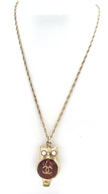 Chanel Owl Pendant on adjustable chain