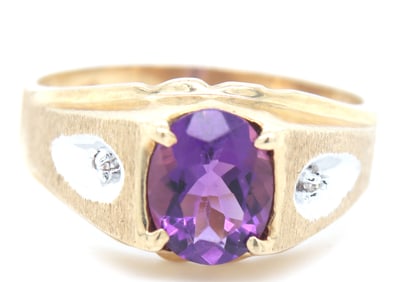 10kt Yellow gold Amethyst ring