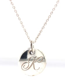 925 Sterling silver Tiffany & Co Initial K pendant on chain