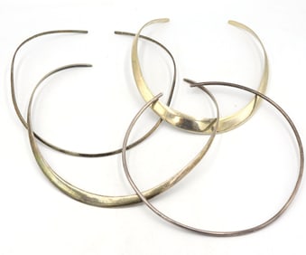 Group lot of 4 Vintage 925 sterling silver collar necklaces