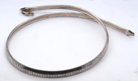 Vintage Italian Sterling Silver Omega Necklace