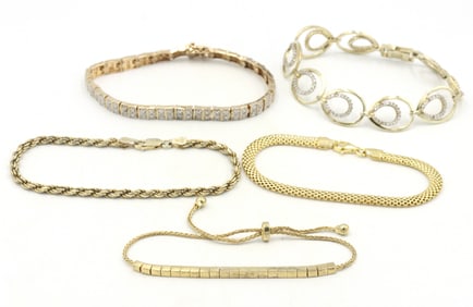 Group lot of vintage 925 sterling silver bracelets