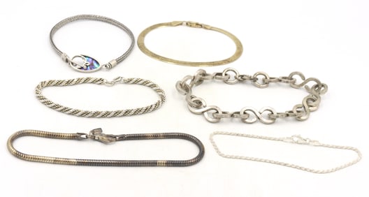 Group lot of 5 Vintage 925 sterling silver bracelets