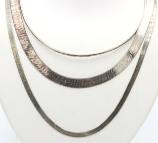 Group lot of 3 Vintage 925 sterling silver necklaces