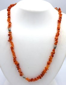 Coral beaded necklace