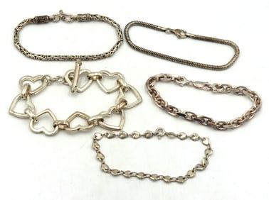 Vintage 925 sterling silver group lot of 4 bracelets