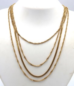 Group lot of 925 sterling silver chain necklaces