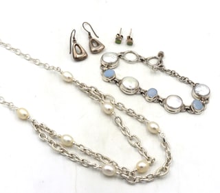 Group lot of 925 sterling silver mixed jewelry