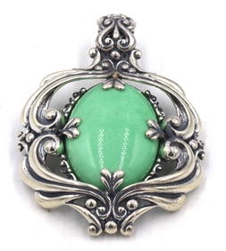Vintage 925 sterling silver signed turquoise pendant