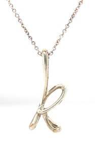Tiffany & Co Alphabet letter K pendant on chain