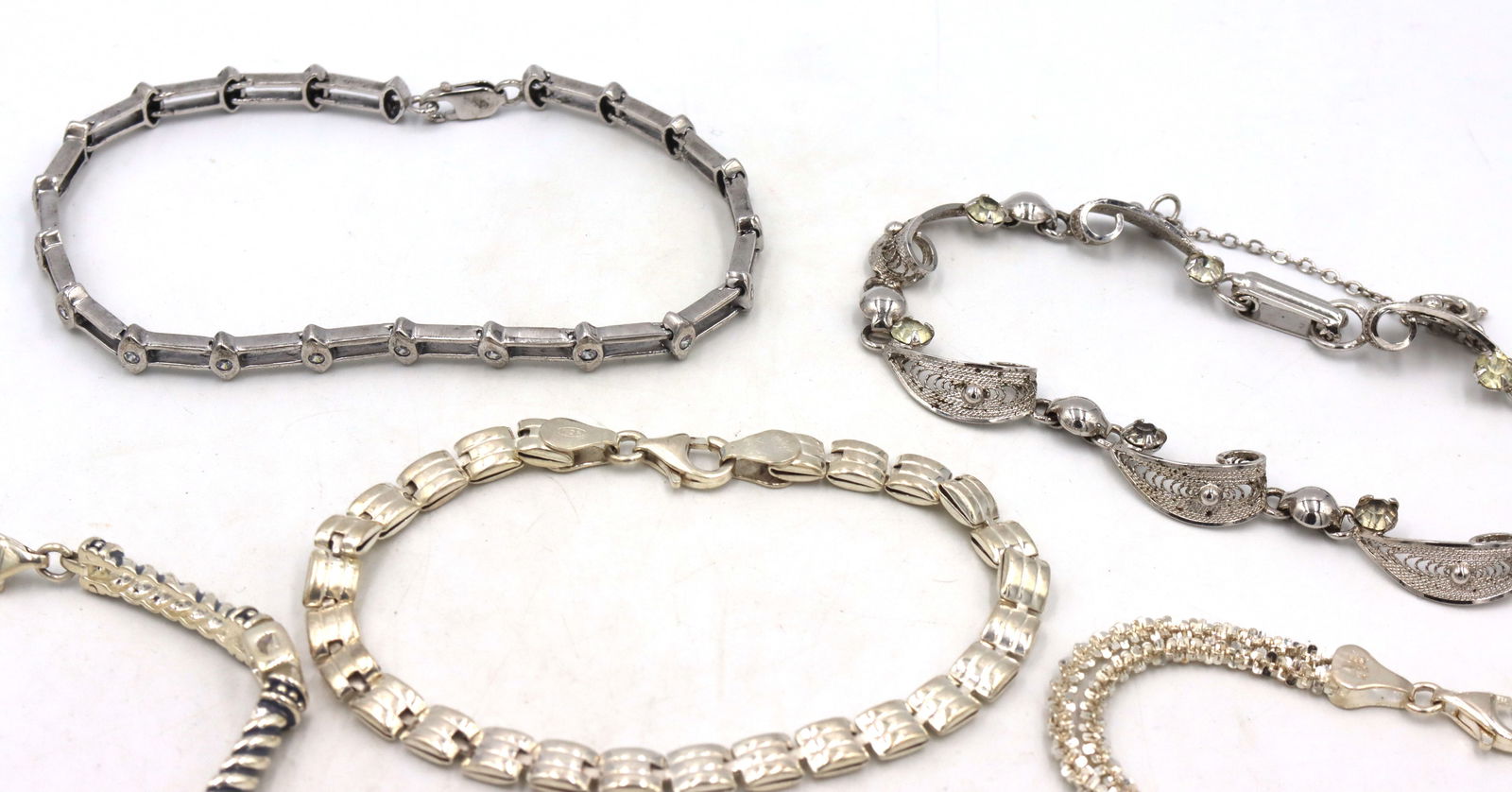 Group of 7 vintage 925 sterling silver bracelets (1 of 11)