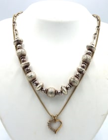 Lot of 2 vintage 925 sterling silver necklaces