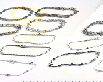 Vintage 925 sterling silver group lot of 9 bracelets