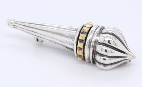 925 Sterling Silver Lagos Cavar Torch Brooch