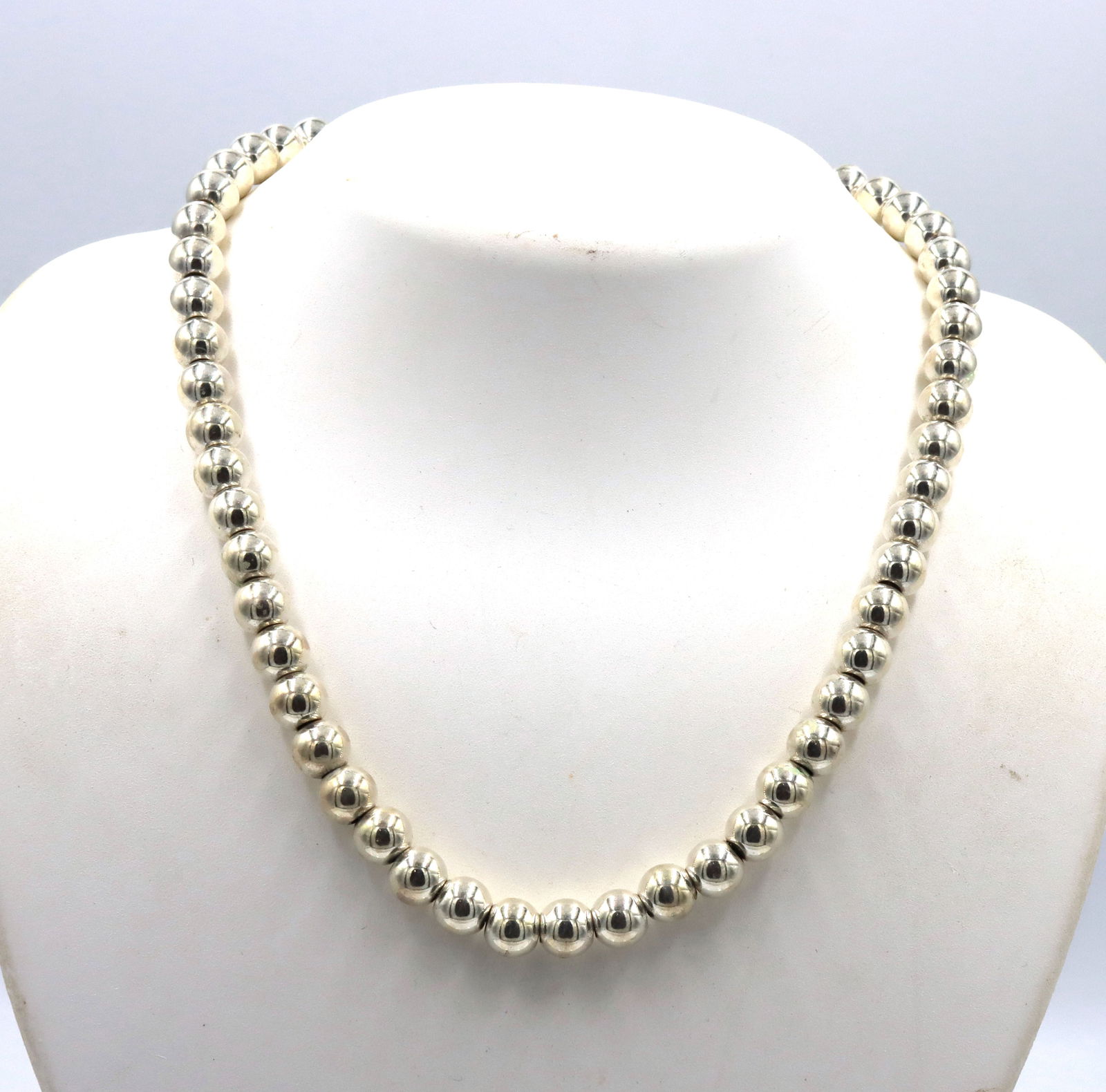925 Sterling silver ball beaded necklace (1 of 4)
