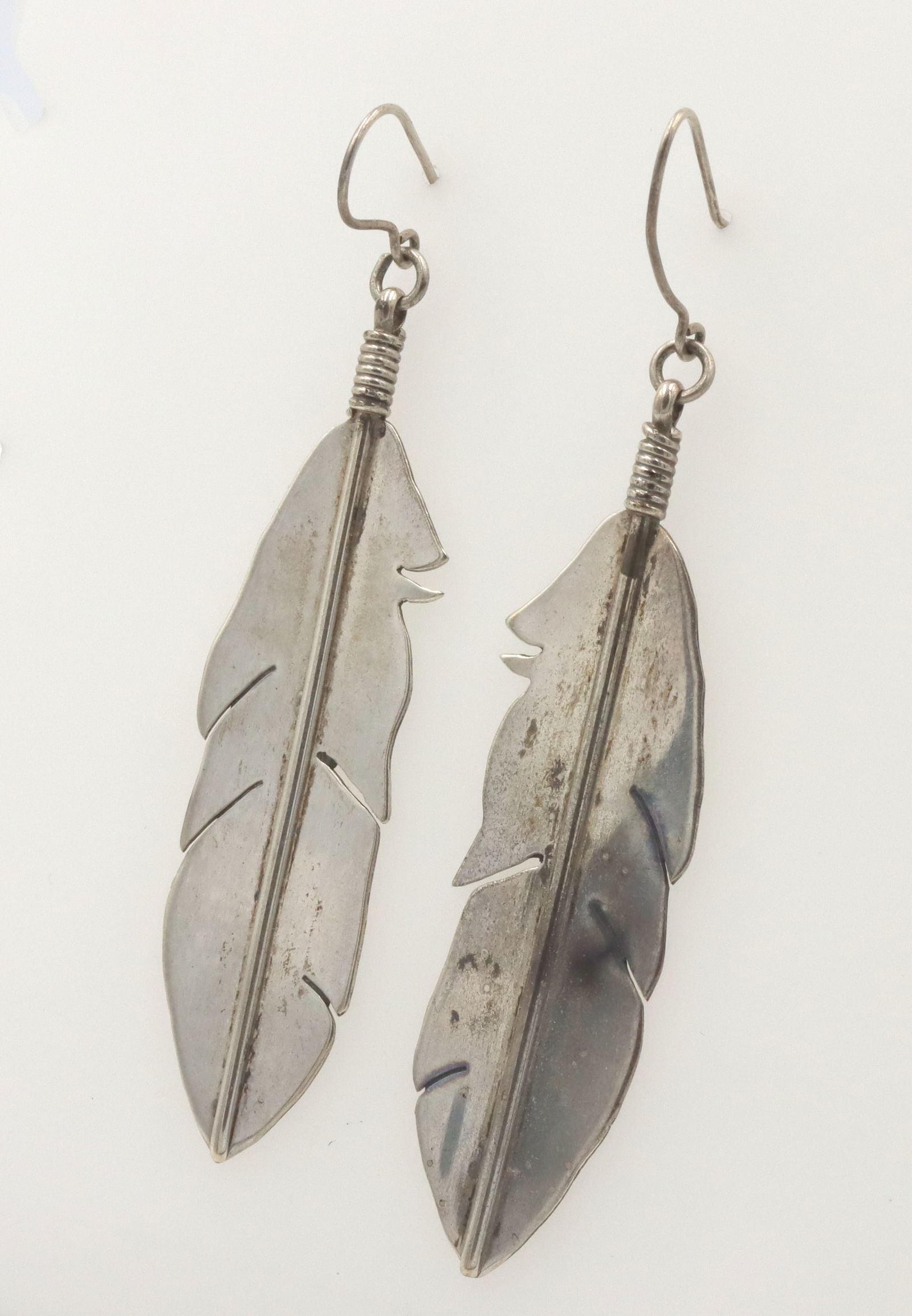 Vintage 925 sterling silver IHMSS signed leaf dangle earrings (1 of 5)