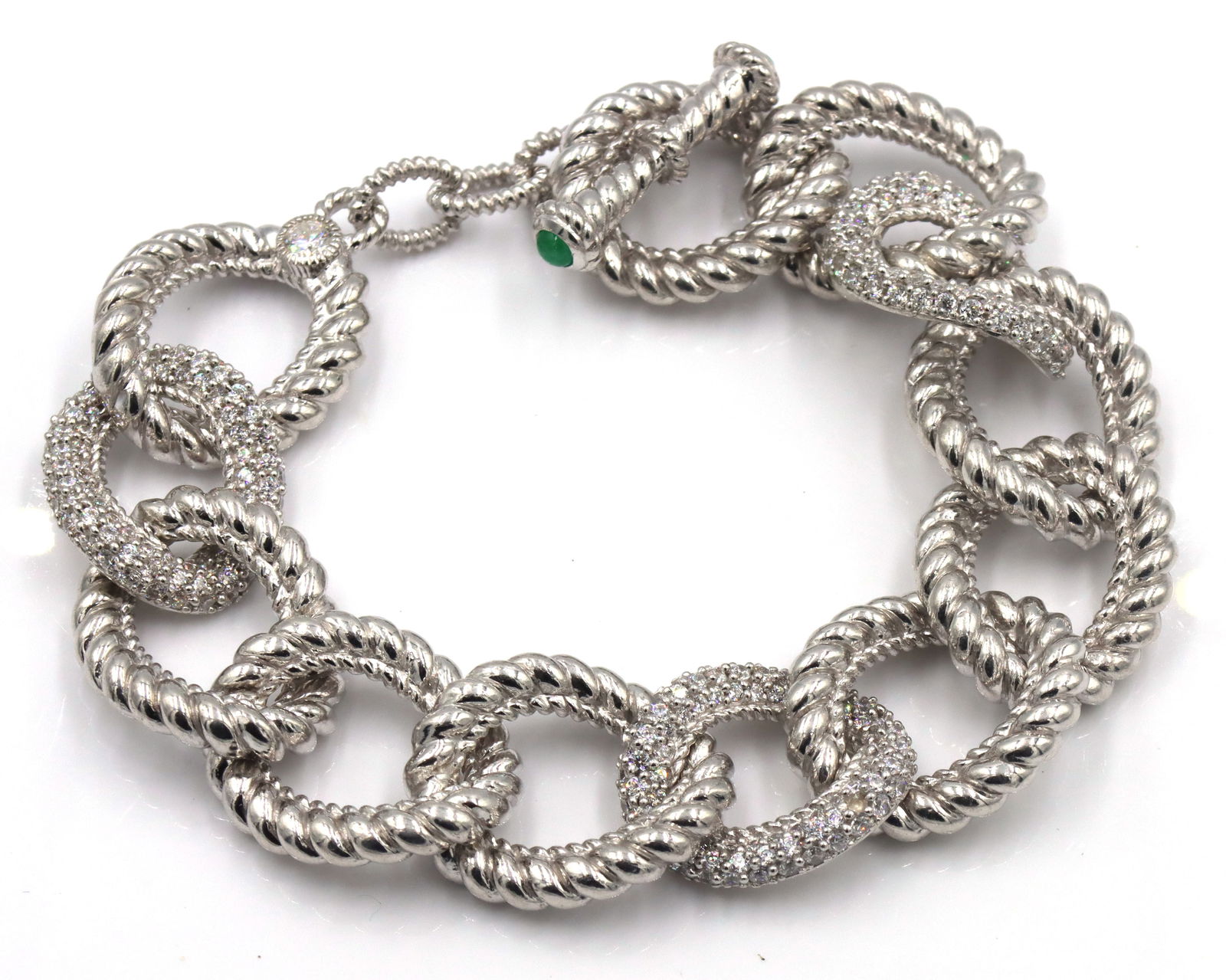 Judith Ripka 925 sterling silver crystal link bracelet (1 of 6)