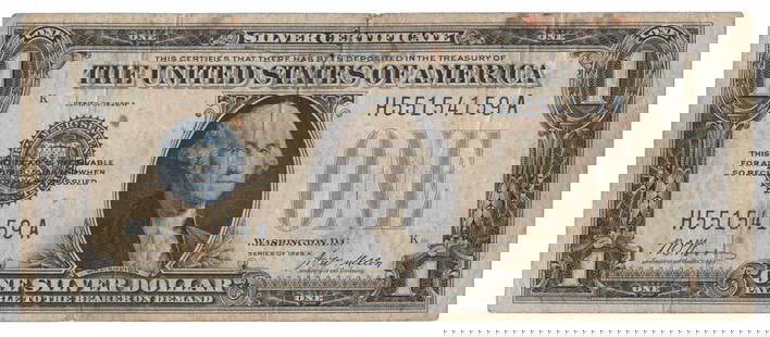 1928-A $1 Silver Certificate Blue Seal US Currency Note Bill: 1928-A $1 Silver Certificate Blue Seal US Currency Note Bill.