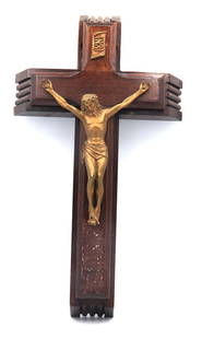 Walnut Sick Call Cross: Walnut Sick Call Cross Wall Decor 13 iches.