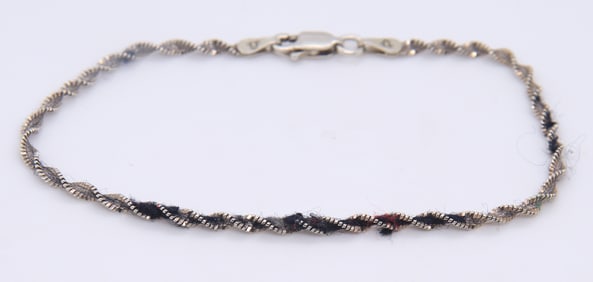 Vintage Italian Sterling Silver Rope Bracelet