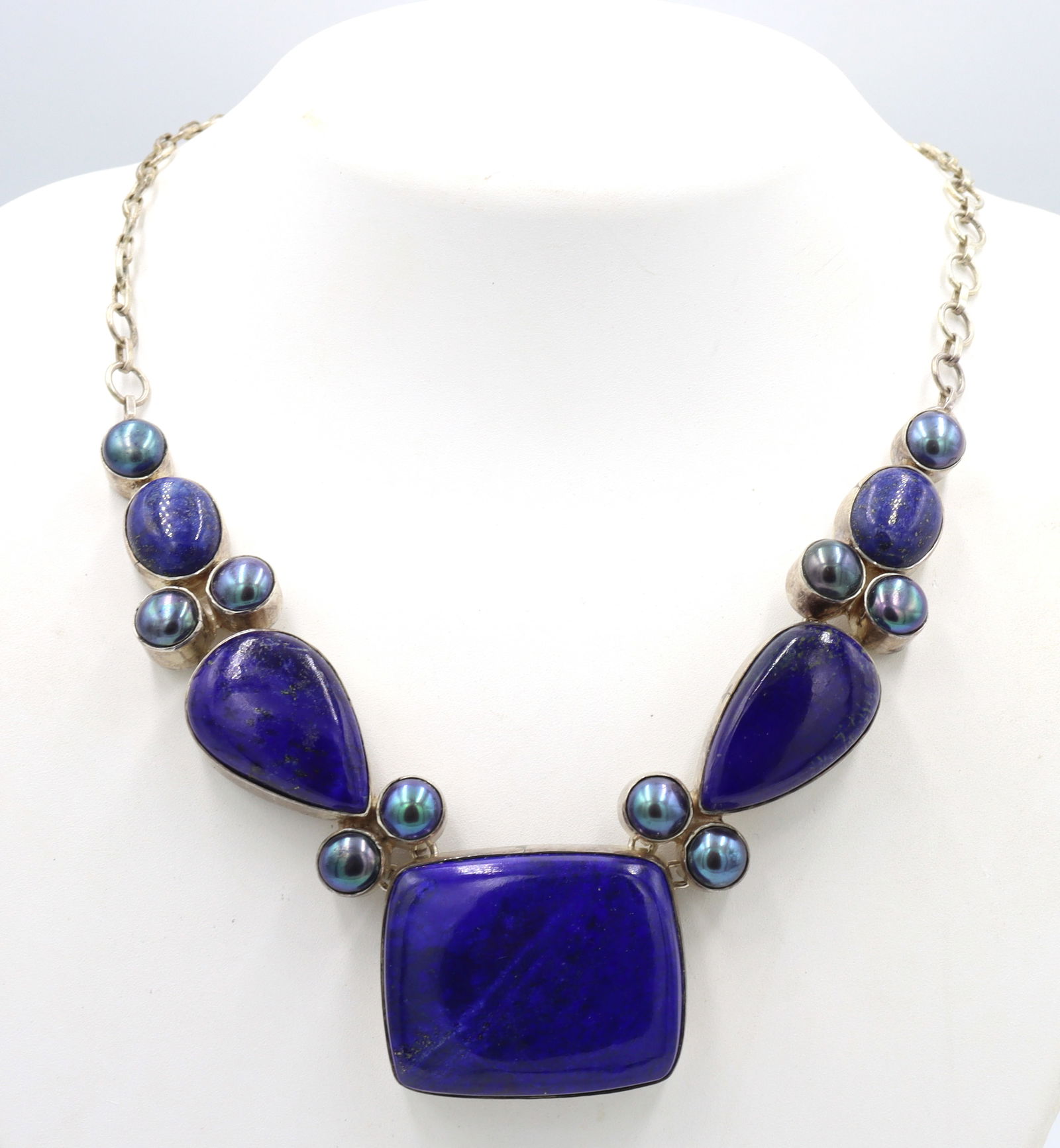 Vintage 925 serling silver Lapis necklace (1 of 4)