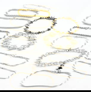 Group lot of 11 Vintage 925 sterling silver bracelets: Group lot of 11 Vintage 925 sterling silver bracelets. Total weight of lot is 61.88 grams.