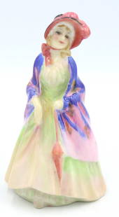 Miniature figurine by Royal Doulton: Vintage Miniature figurine Paisley Shawl by Royal Doulton signed. 4 inches tall.