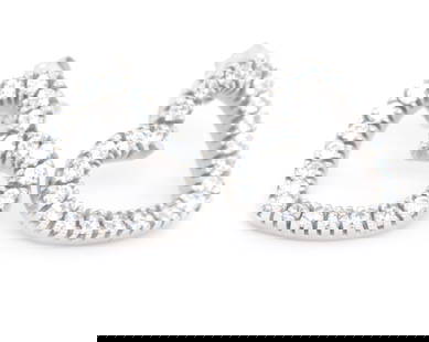 14kt White gold heart shaped CZ earrings: 14kt White gold heart shaped Cubic Zirconia earrings. Total weight of earrings is 3 grams.