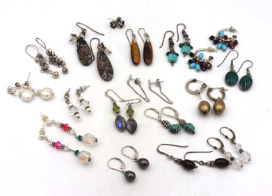Group lot of 925 sterling silver earrings