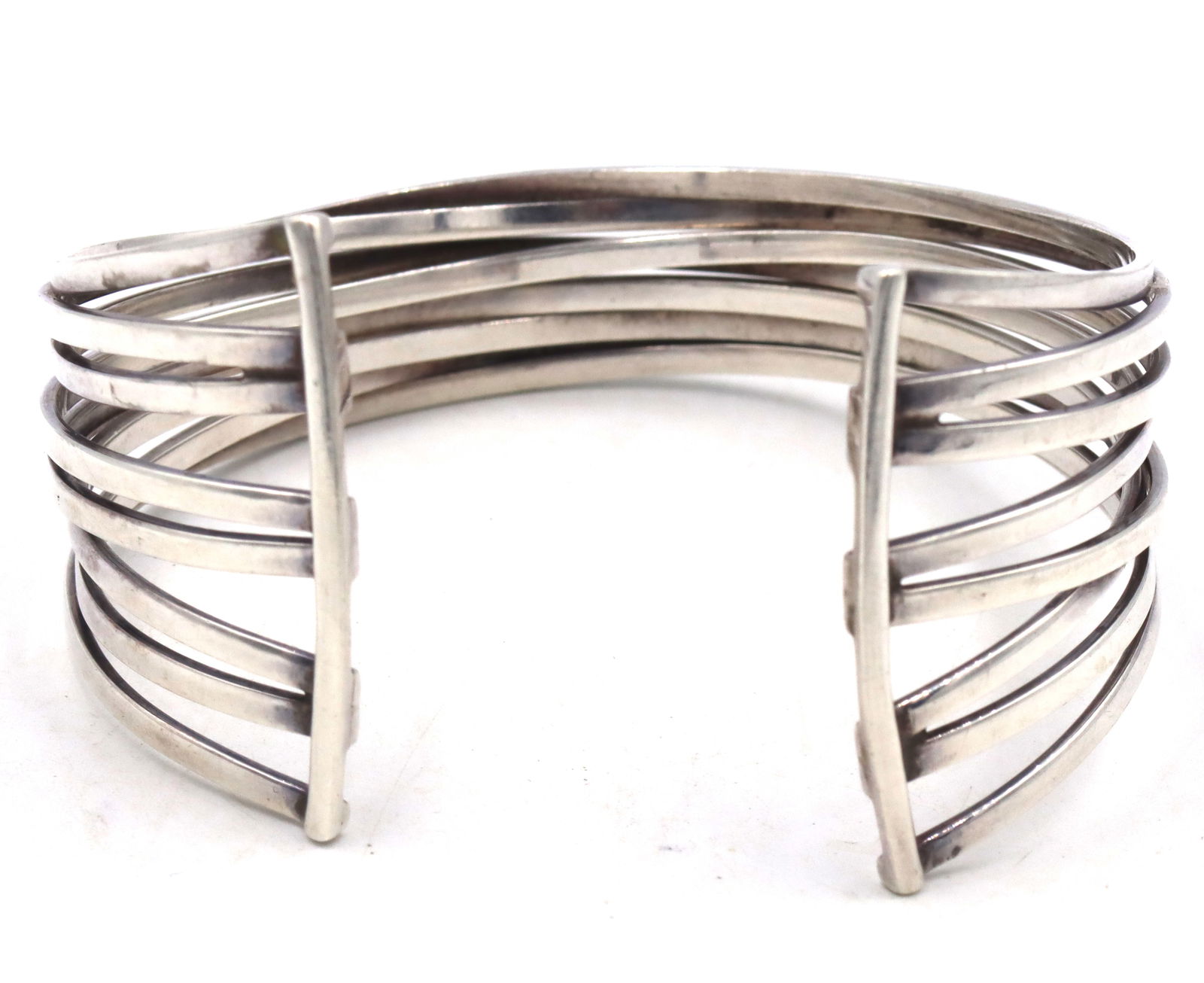 925 Sterling silver wide cuff bangle (1 of 4)