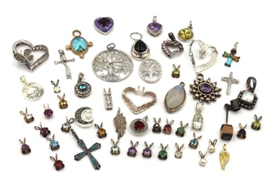 Lot of vintage 925 sterling silver pendants