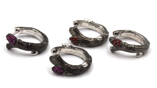 2 Pairs of 925 sterling silver signed hoop earrings