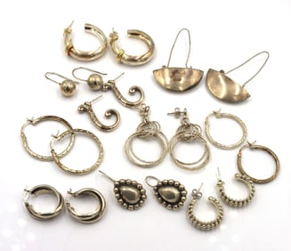 Group lot of Vintage 925 sterling silver earrings
