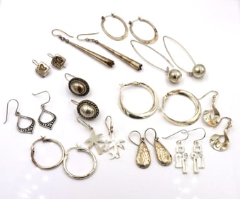 Group lot of Vintage 925 sterling silver earrings