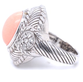 Judith Ripka Rose quartz ring in 925 sterling silver