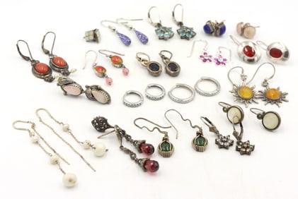 Group lot of Vintage 925 sterling silver earrings