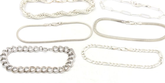 Group lot of Vintage 925 sterling silver bracelets