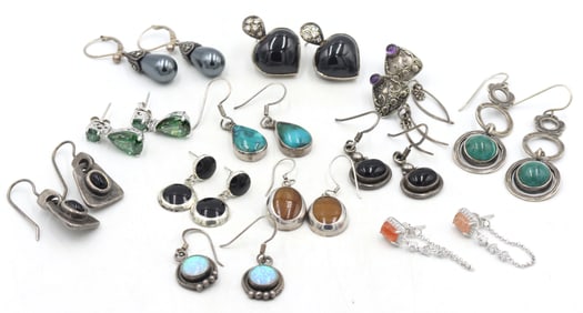 Group lot of Vintage 925 sterling silver earrings