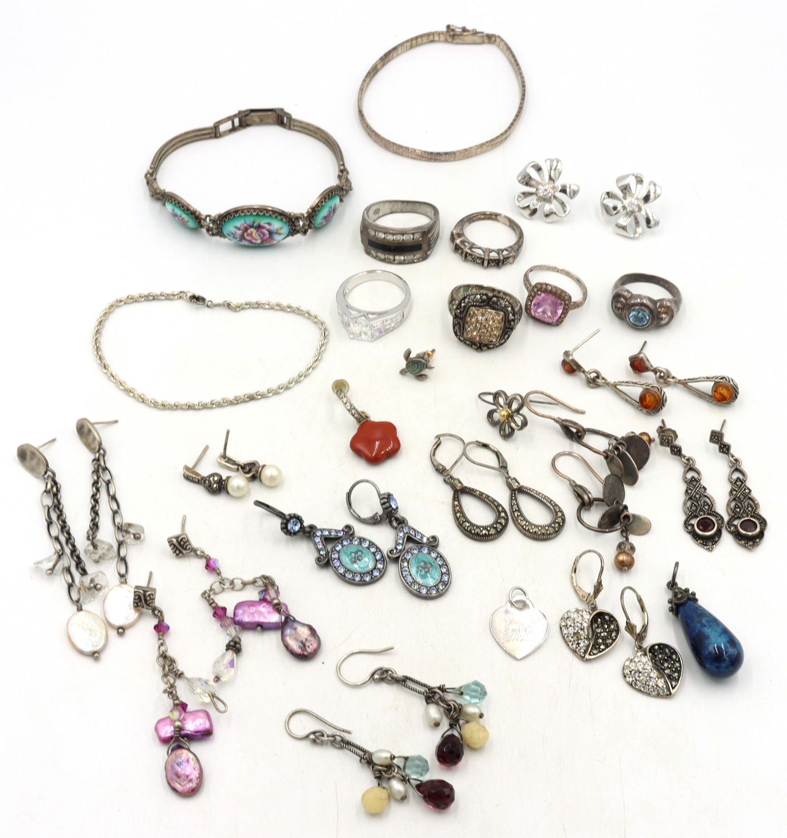 Group lot of Vintage 925 sterling silver mixed jewelry (1 of 11)
