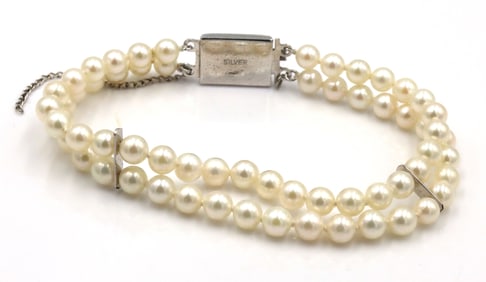 Pearl double row bracelet