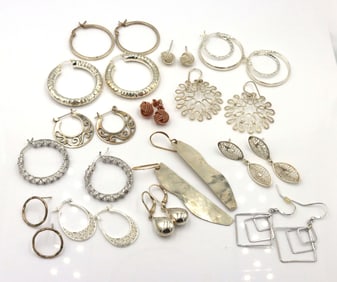 Group lot of 925 sterling silver earrings