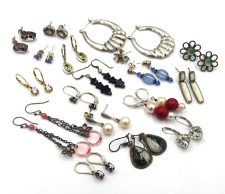 Group lot of Vintage 925 sterling silver earrings