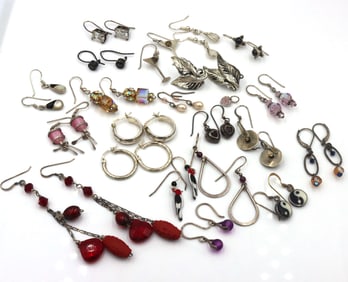 Group lot of Vintage 925 sterling silver earrings