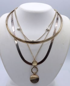 Group lot of 3 vintage 925 sterling silver necklaces