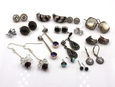 Group lot of Vintage 925 sterling silver earrings