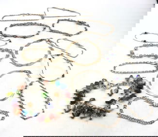 Group lot of 14 vintage 925 sterling silver bracelets