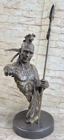 Native American Indian Chief Bronze Sculpture