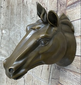 Horse Bust Wall Mounted Bronze Sculpture