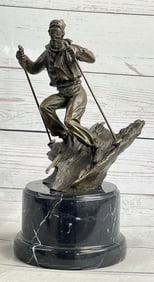 Hot Cast Sport Trophy Ski Bronze Figure