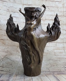 Exquisite Nude Vase Bronze Sculpture